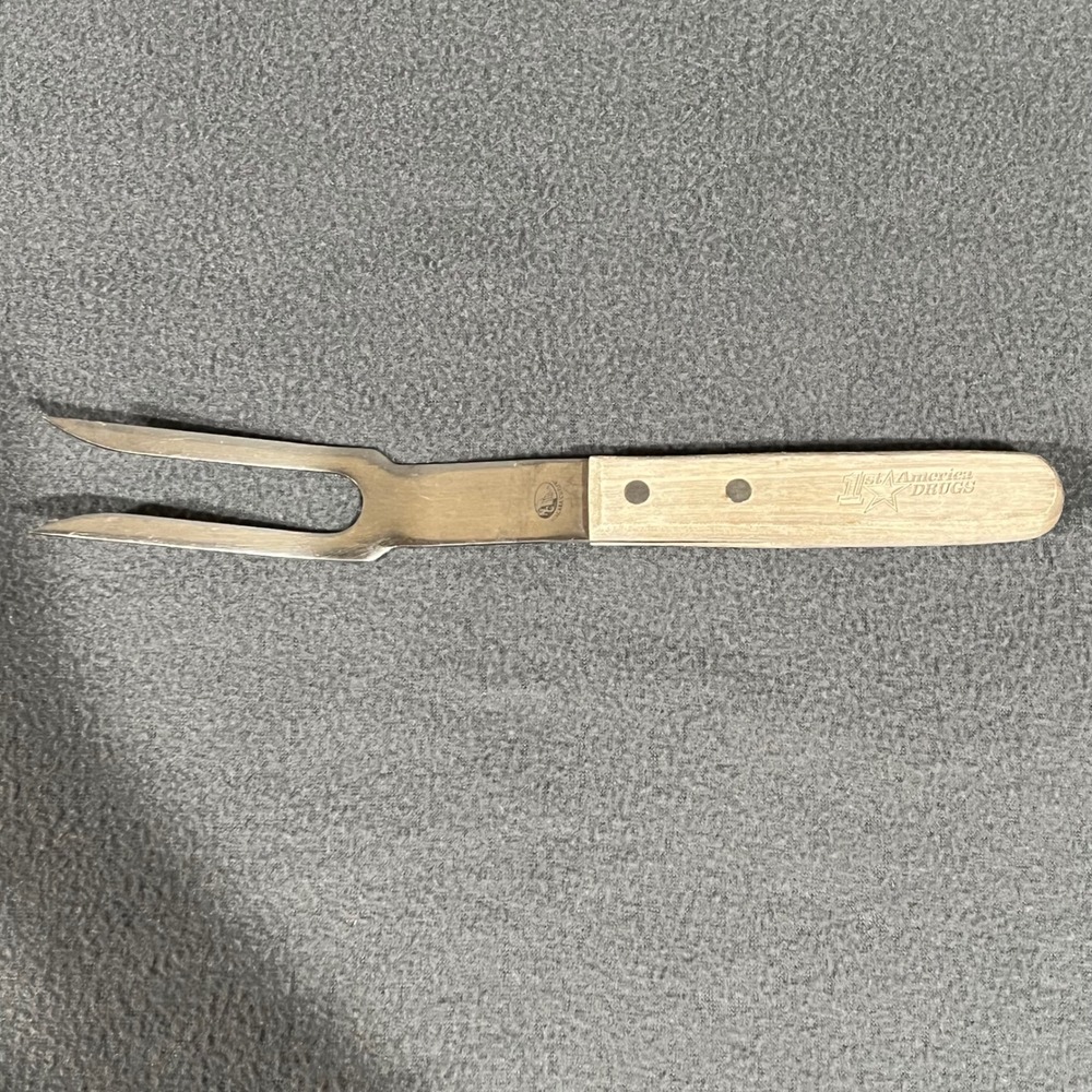 Vintage Niagara Cutlery Meat Fork 1st America Drugs Advertising